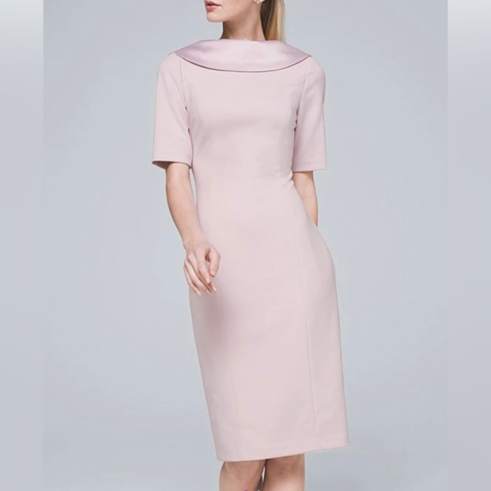 Cottage Rose Satin V-neck sheath dress.Brand: White House Black Market .size: 6